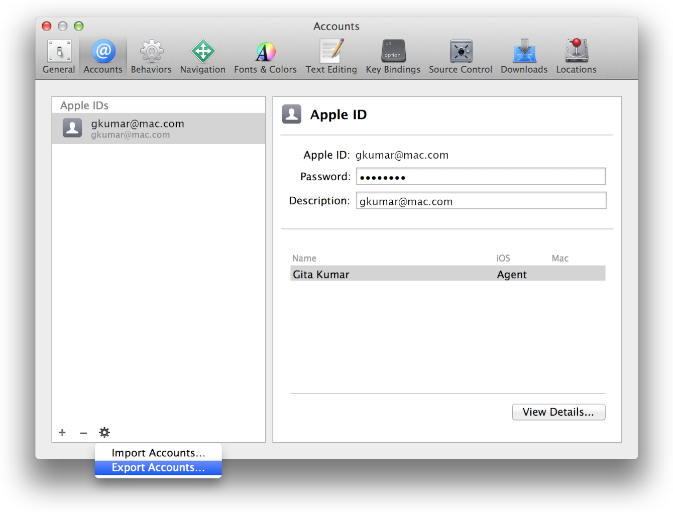 Экспорт Private key и Development Certificate в Xcode 5