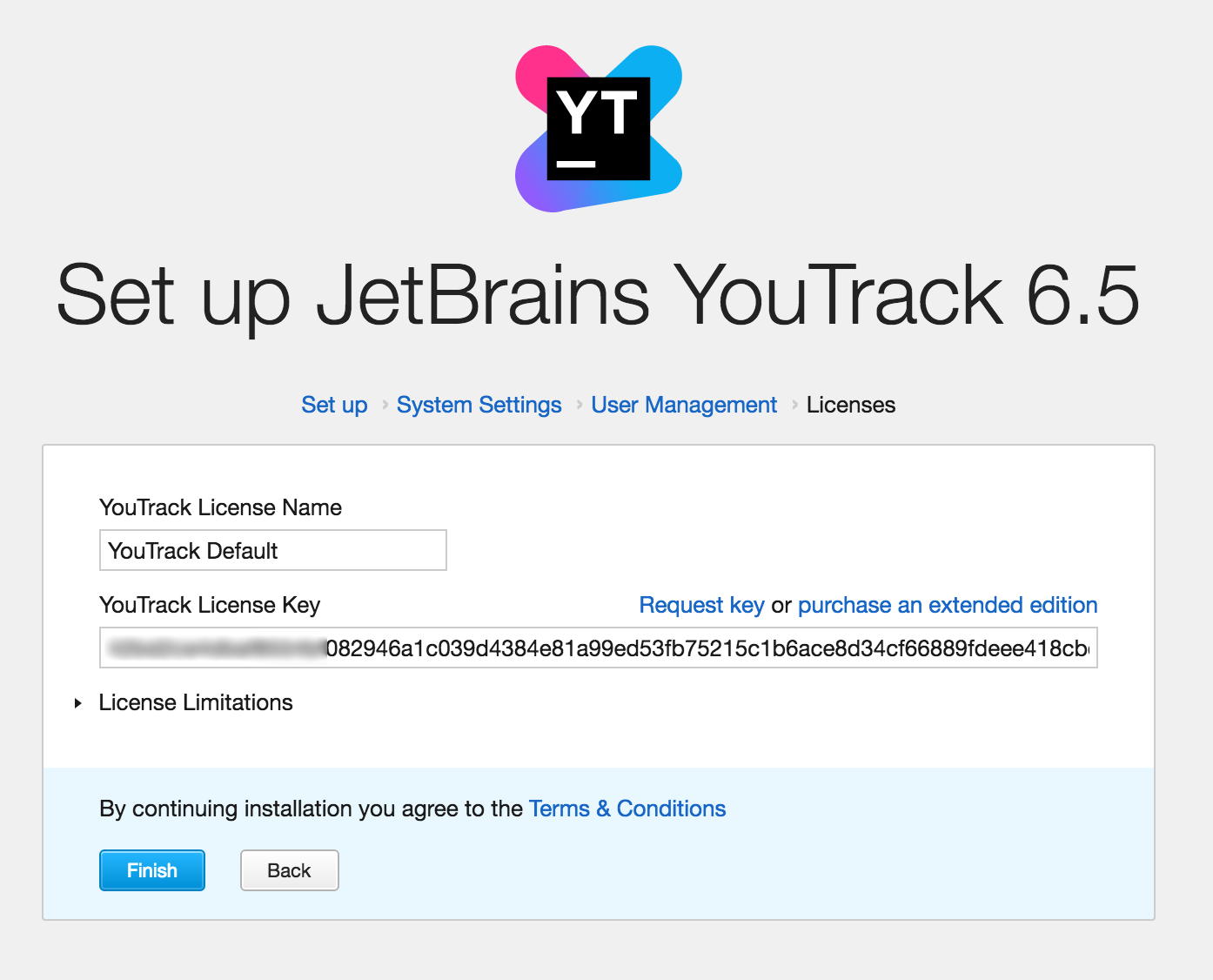 YouTrack Setup Screen 4